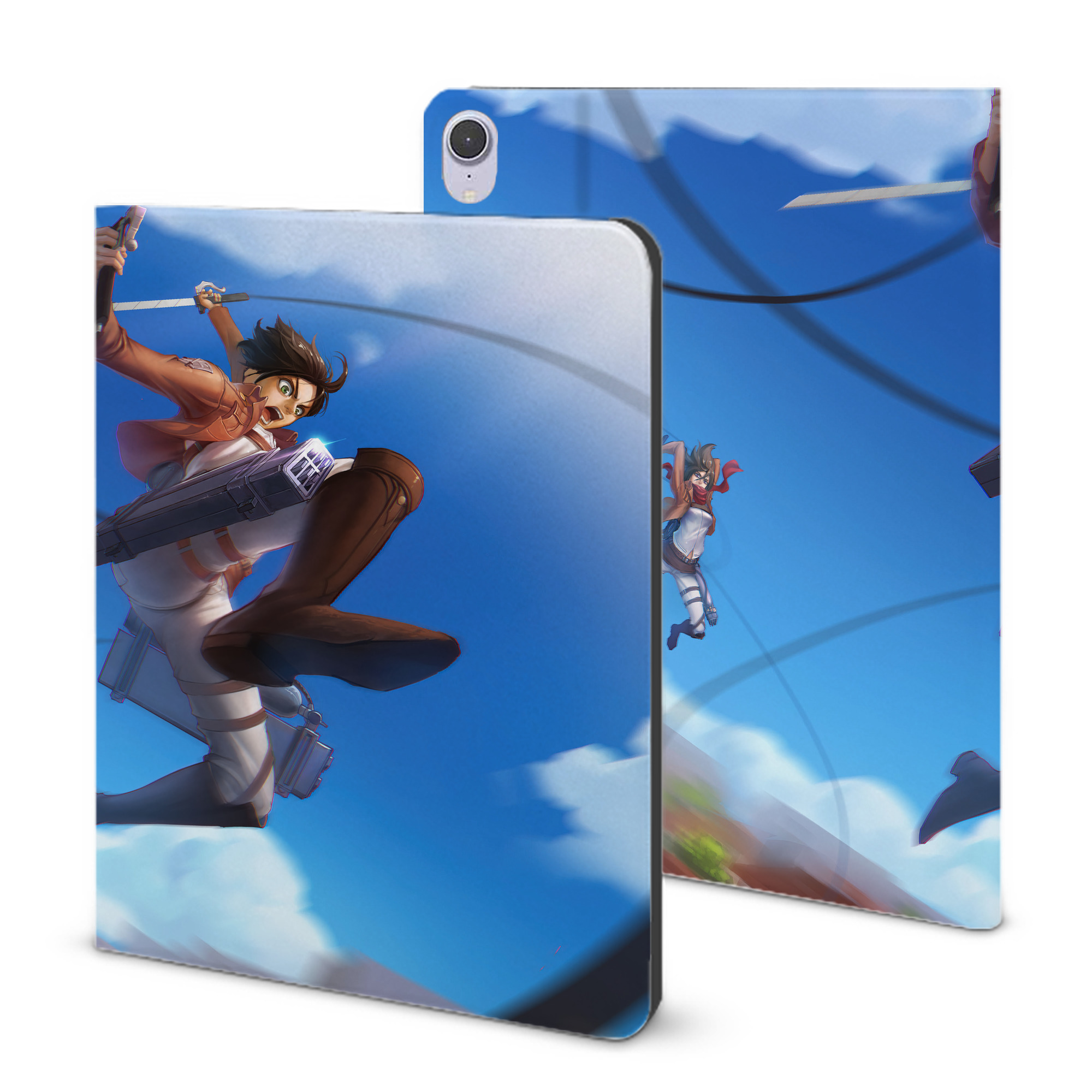 （画像用） 進撃の巨人 Attack on Titan IPad ケース ブック型 PUレザー TPU 耐衝撃 軽量 薄型 ペン収納なし 全面保護 IPad 各モデル対応
